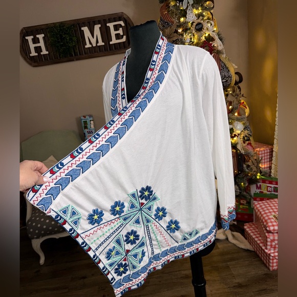 Johnny Was LA • Aztec Embroidered Fly Away Open Drape Cardigan - Picture 4 of 14